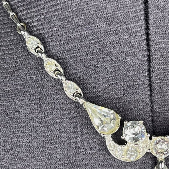 Vintage Bogoff Clear Rhinestone Crystal Choker Necklace - Picture 4 of 10